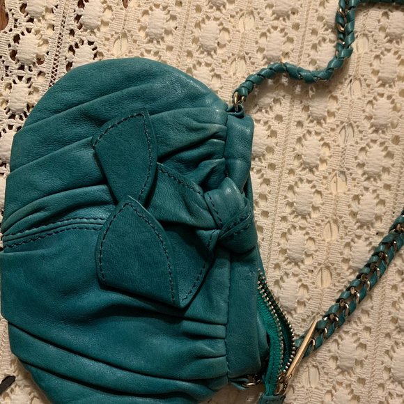 Little Lexie Night Out Turquoise Pebbled Shoulder - Picture 1 of 4